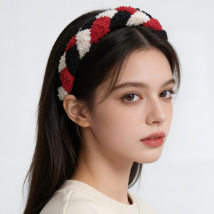 LASS 圣诞新年发箍红色毛毛辫子宽边头箍 LIZ原创设计发卡2026新款