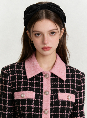 LASS LIZ原创设计师发卡2026春新款高级感头箍黑色蝴蝶结宽边发箍