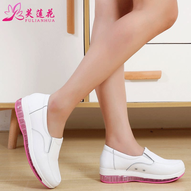 秋冬新款護士鞋女加絨保暖防臭舒適镂空坡跟防滑白色平底軟底透氣在類目 女鞋, 低幫鞋中 - 來自Buy2taobao.com提供專業的淘寶代購服務