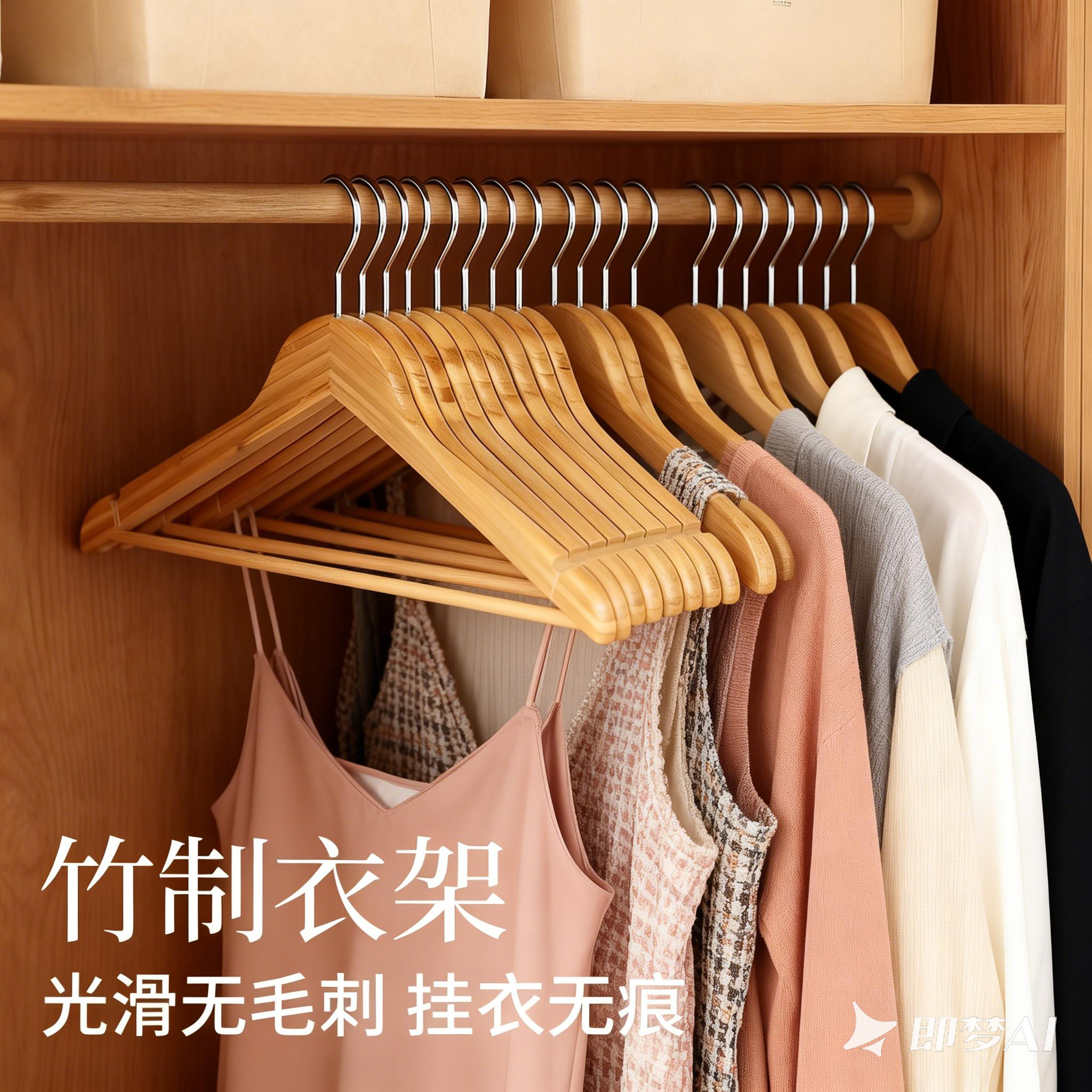 竹制衣架家用无痕防滑高档晾衣挂