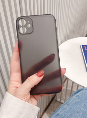 超薄黑色全包镜头不包按键适用苹果16/13pro max磨砂15pro/14/iphone12手机壳xsmax/xs/xr/7/8plus轻薄6splus