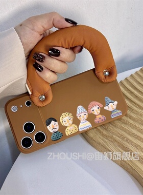 适用opporeno14131211109findX8X7X6X9pro手机壳填充棉腕带液态立体公仔realmeGTK13turboa6k12k11硅胶保护套