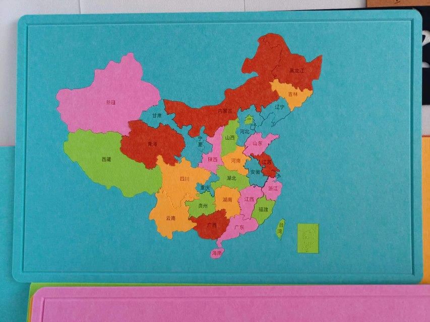 客厅玄关壁画毛毡板中国地图五色拼图照片墙毕业季送老师同学礼物