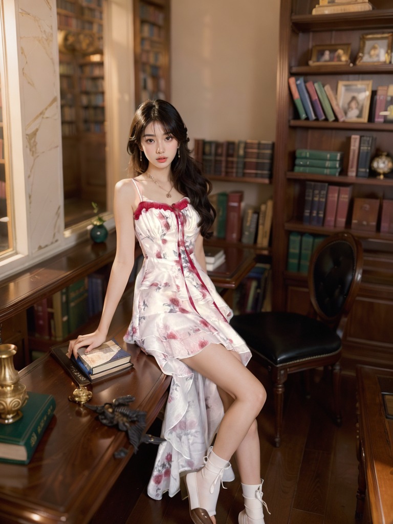 Bull0313一个叁酒沁玫瑰 晕染碎花收腰不规则下摆吊带连衣裙