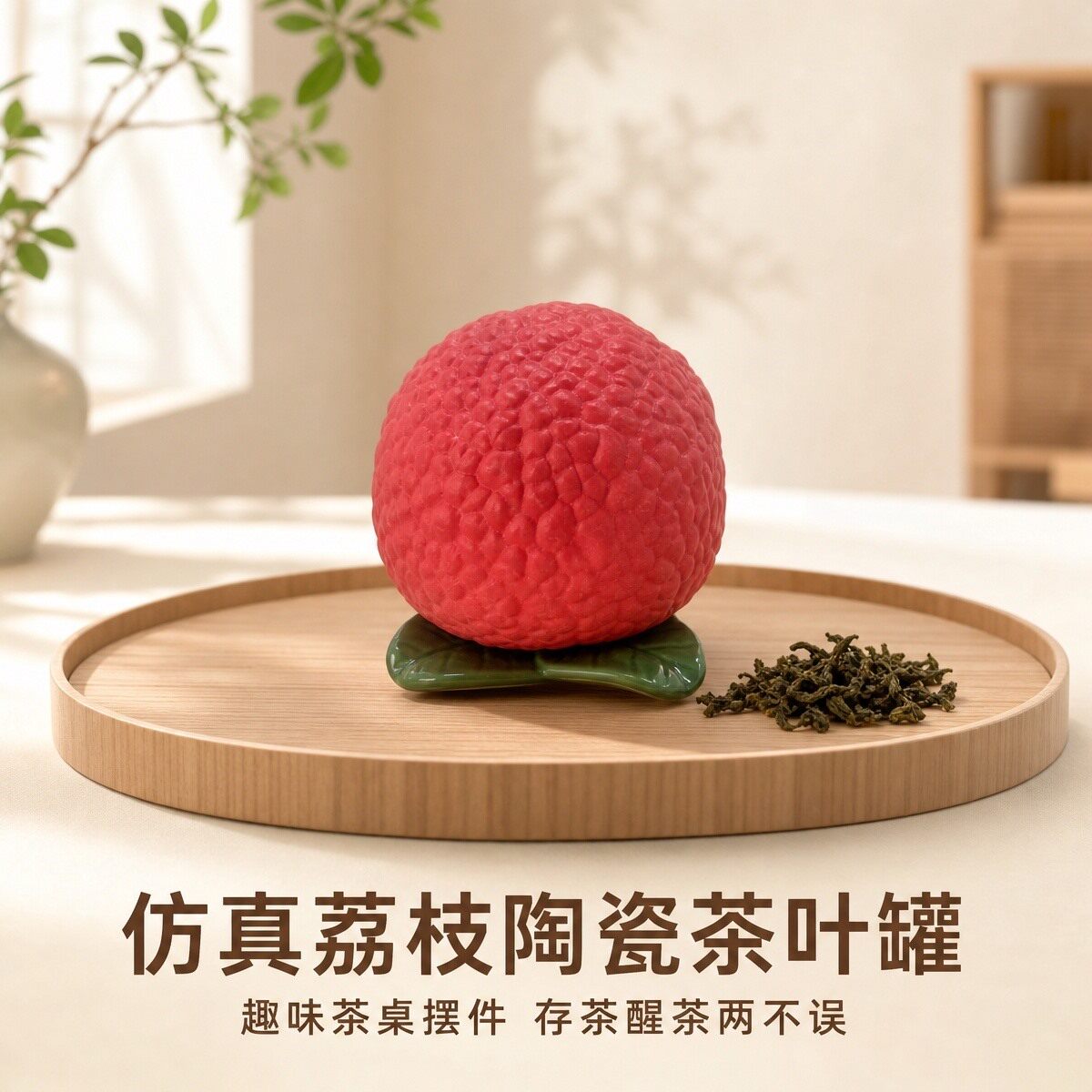 荔枝陶瓷茶叶罐禅意茶具装饰