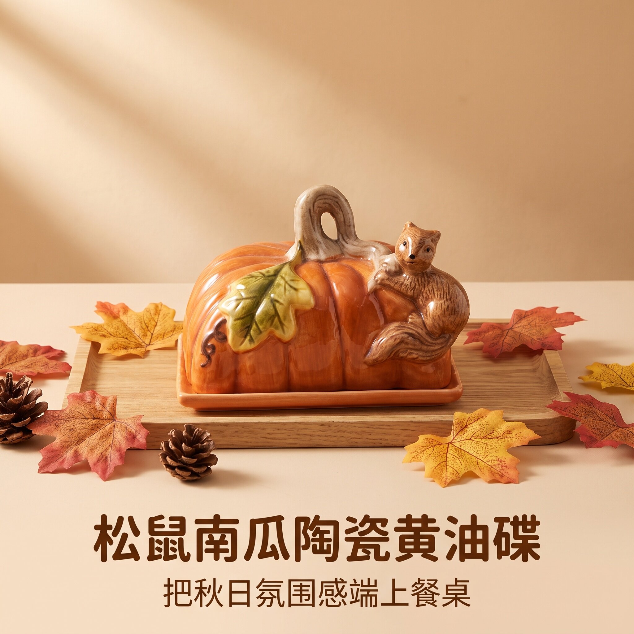 陶瓷蛋糕盘带盖点心水果糕点长方形黄油盒甜品台展示托盘可爱