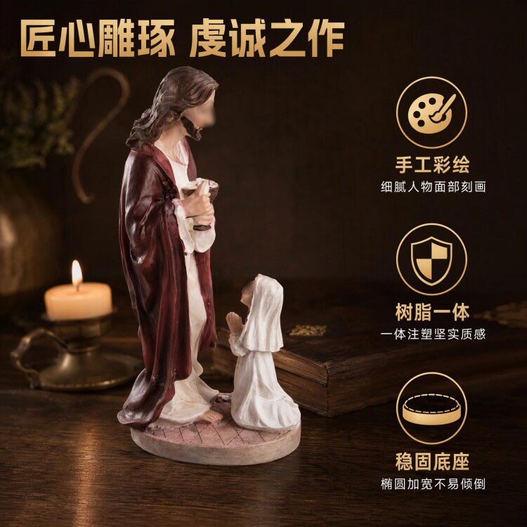 手工彩绘树脂摆件家居装饰