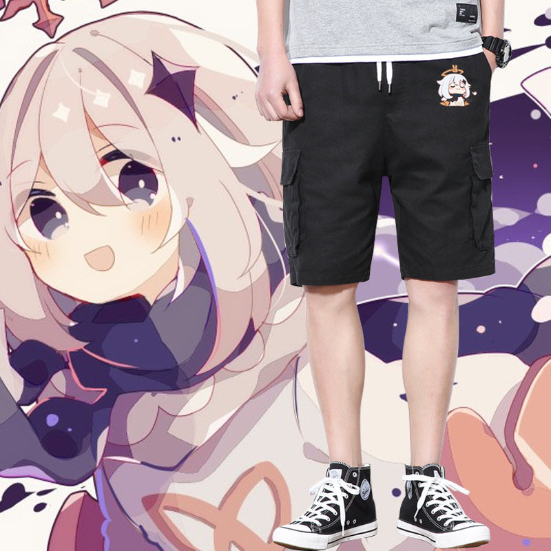 原游戏神派蒙表情卡通二次元休闲百搭夏季潮流cos男女工装短裤en