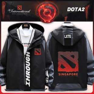 TI11新品 魔兽争霸刀塔周边上衣外套连帽夹克情侣衣服M棉zm DOTA2