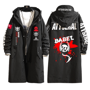 明日周边二次元动漫W游戏连帽夹克方舟中长款风衣男士外套衣服jl