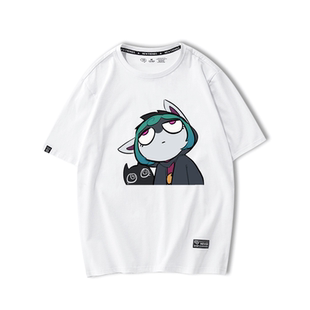 英雄游戏LOL联盟薇古丝熬夜波比周边休闲百搭纯棉短袖T恤cos男en