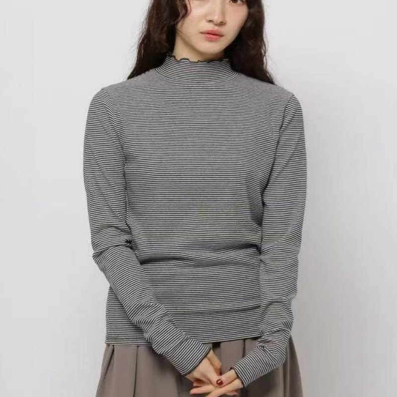 妮蔻花边领长袖T恤女2026春季新款甜美圆领纯棉内搭外穿打底衫,女装/女士精品,T恤,淘宝优惠券,粉丝福利购,淘宝优惠卷