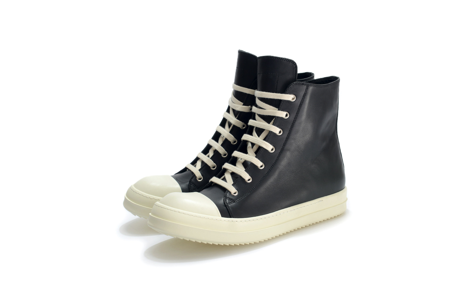 thumbnail for ROK produces the main line of owens ramones high-top men's shoes, classic black and white dark rick shoes, and casual shoes