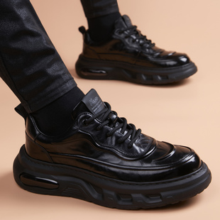 运动英伦风商务休闲加绒内增高厚底潮鞋 皮鞋 真皮时尚 2025新款 男款