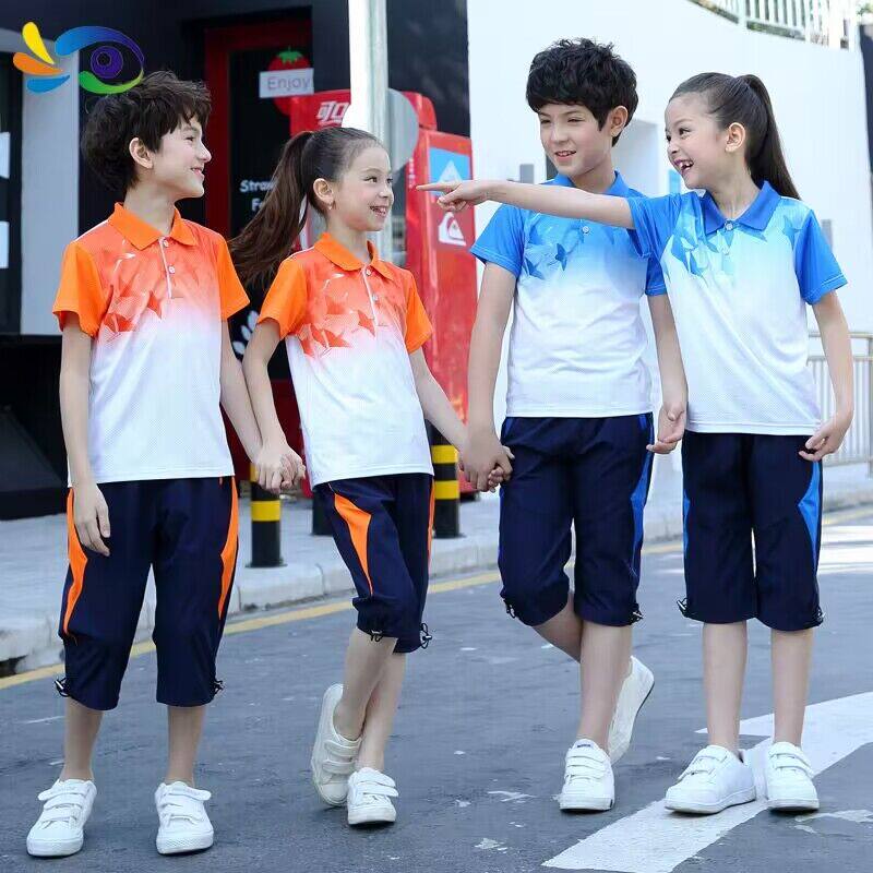 夏季小学生运动会方队男女速干衣儿童班服短袖一五六年级初中校服