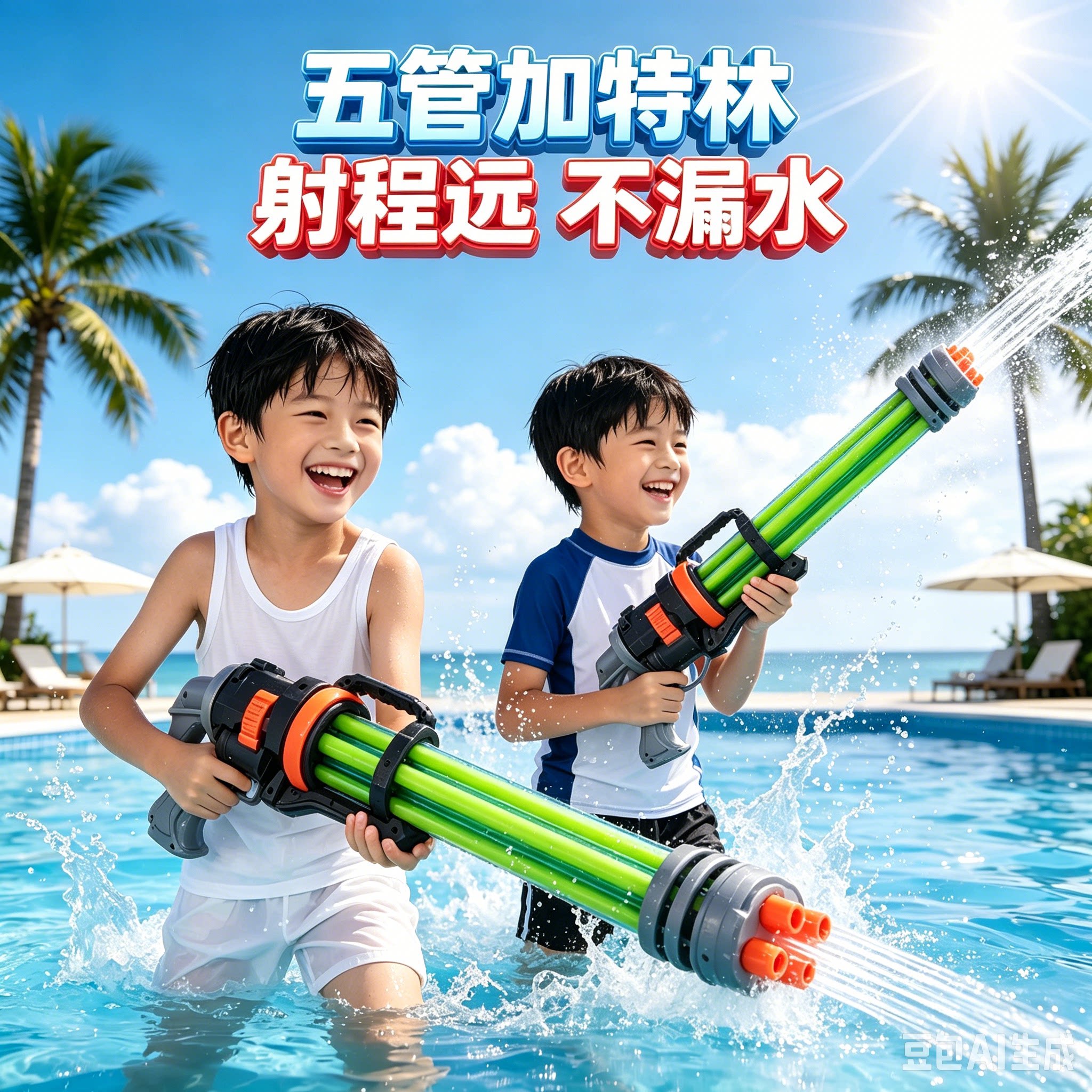 朵发抽拉水枪儿童玩具水枪漂流