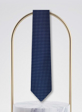 Glamour Concise法国时尚商务领带男士正装深蓝色桑蚕丝礼盒装 GC