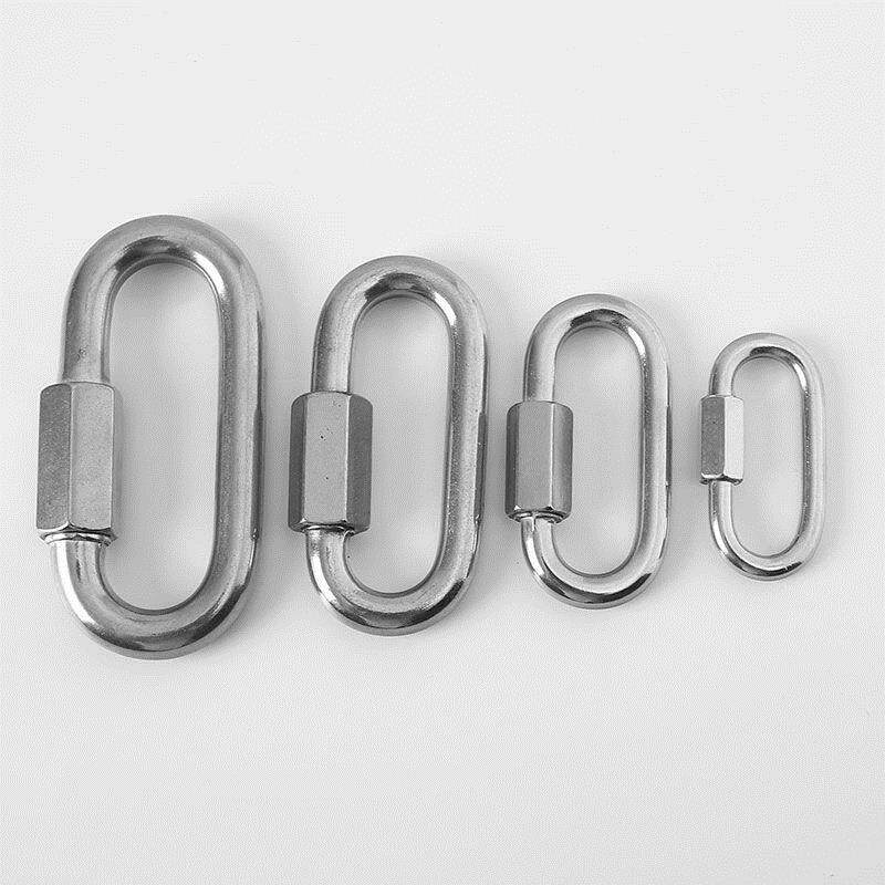 包邮304不锈钢弹簧扣 保险型 简易扣 登山挂扣狗链扣钢丝绳快挂钩