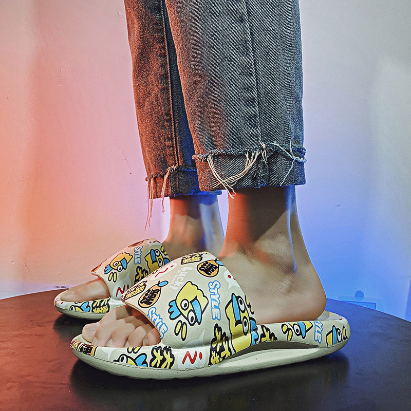 莆田椰子拖鞋男踩屎感厚底透气一字拖ins潮网红情侣沙滩鞋面包鞋