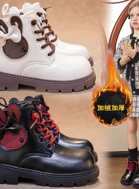 儿童靴子女宝宝鞋马丁靴冬季加绒棉鞋女童短靴秋冬2025新款BG98