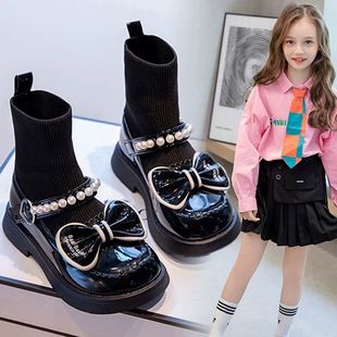 清库存女童靴子2026秋冬新款短靴马丁靴儿童软底袜靴女孩单靴炸街