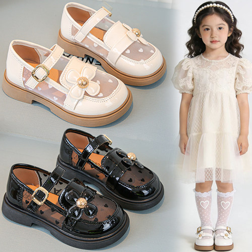 2026春夏新款女童鞋子儿童公主小皮鞋宝宝网纱鞋女孩软底单鞋小童