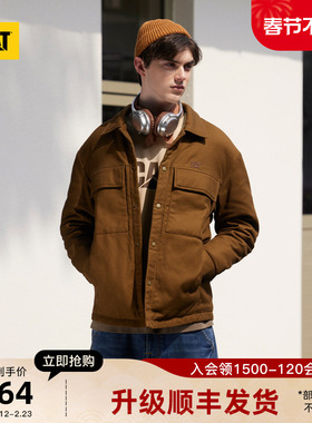 CAT卡特秋冬男士休闲美式复古宽松短款工装夹克棉服外套