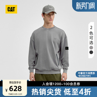 标套头插口袋卫衣商场同款 CAT卡特春季 可拆卸袖 工装 男士