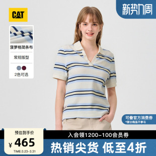 新品 商场同款 女士复古工装 半开襟Polo衫 合身经典 CAT卡特26春季