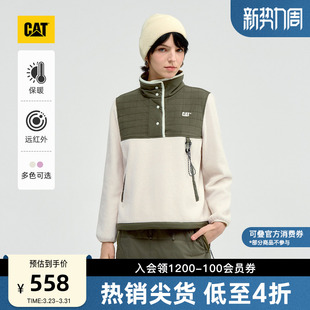 CAT卡特春季 女士远红外发热保暖半开摇粒绒卫衣商场同款