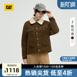 羊羔绒翻领厚款 美式 工装 短款 CAT卡特25秋季 棉服商场同款 女款