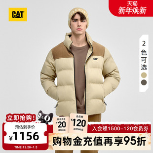 男士 棉服外套商场同款 新品 短款 保暖立领拼接工装 CAT卡特25秋季