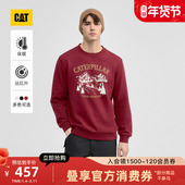 CAT卡特25冬季 远红外发热廓形圆领新年红卫衣商场同款 男士 新品