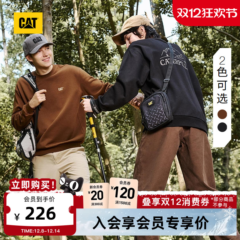 CAT卡特25秋冬新款男士轻户外落肩山系印花套头无帽卫衣