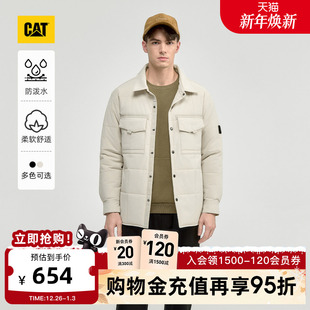 格纹肌理防泼溅棉服商场同款 户外工装 男士 CAT卡特25秋冬新品