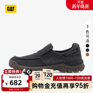 商场同款 CAT卡特25秋冬新品 船鞋 通勤风帆布透气一脚蹬男鞋 男士