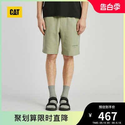 CAT卡特24夏新品男户外简约绣花Logo抽绳宽松直筒休闲短裤短卫裤