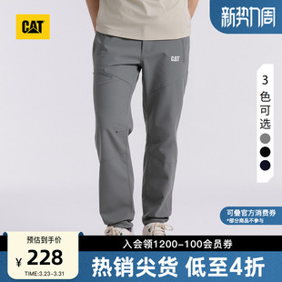 户外细拉链口袋直筒腰带设计休闲长裤 CAT卡特春季 男士