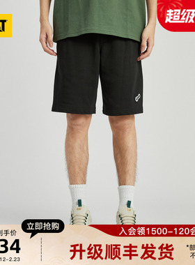 CAT卡特夏季男户外休闲抽绳滑板元素设计美式复古工装短裤