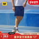 全棉休闲裤 CAT卡特夏季 男户外明线工艺直筒宽松牛仔短裤