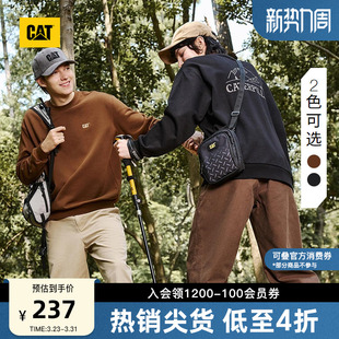 CAT卡特春季 轻户外落肩山系印花套头无帽卫衣 男士