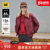 新年红防泼水羊羔绒翻领羽绒服商场同款 CAT卡特25冬季 女士新品