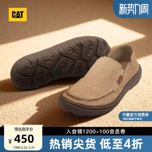 帆布一脚蹬男鞋 CAT卡特春季 舒适低帮休闲鞋 户外船鞋 男士