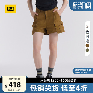 大贴袋休闲辣妹短裤 CAT卡特25夏季 水洗风格 工装 女士户外美式