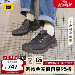 男士 商场同款 户外牛皮低帮休闲鞋 通勤鞋 皮鞋 CAT卡特25秋冬新品