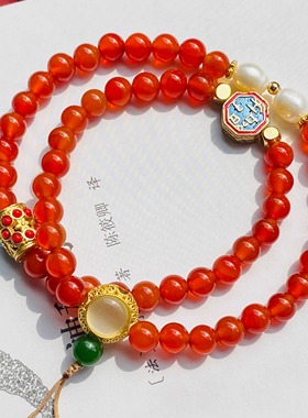 多圈手链玉髓民族风男女