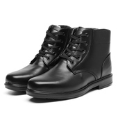 毛皮鞋 23冬雪地靴棉靴棉皮鞋 男黑色加绒皮鞋 羊毛牛皮保暖防寒皮靴