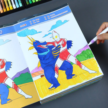 奥特曼画画本幼儿童涂色书小男孩填色涂鸦绘本3-6-7岁超人图画本