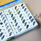 儿童小汽车磁力贴纸书2 3到6岁男孩贴贴画交通工具幼儿园益智玩具