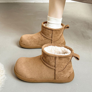 冬季 外穿2025新款 加绒加厚保暖平底雪地短靴子女 勃肯雪地棉鞋 爆款
